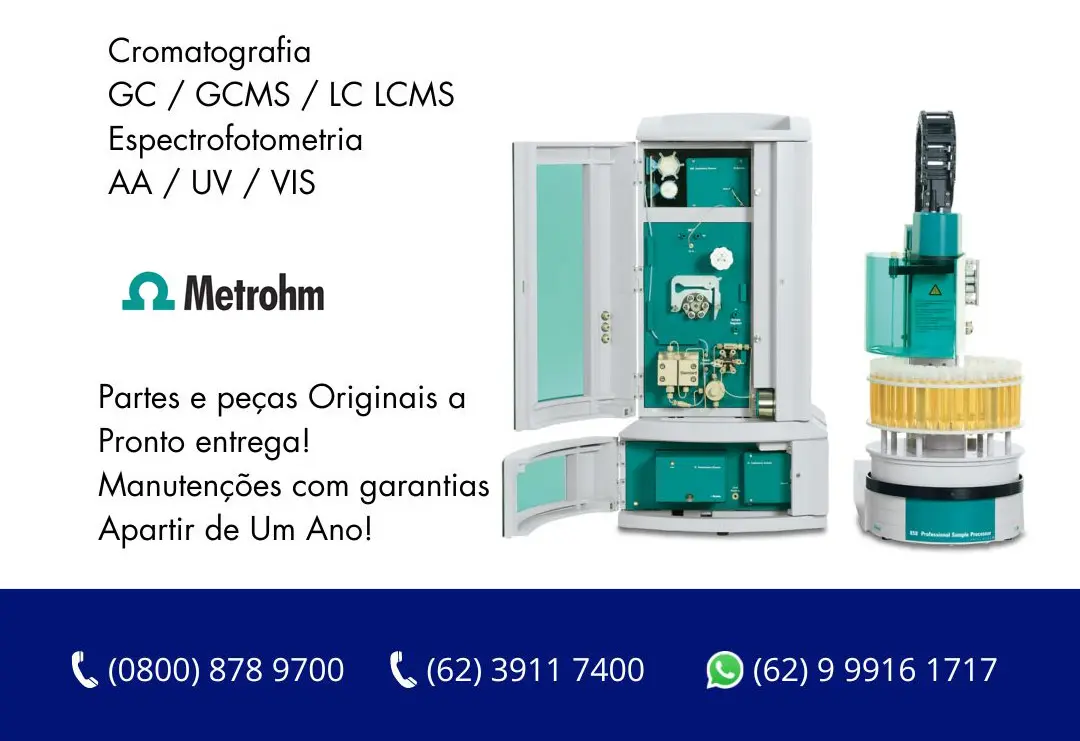 ASSISTÊNCIA ESPECIALIZADA CROMATOGRAFIA E ESPECTROFOTOMETRIA METROHM GOIÁS